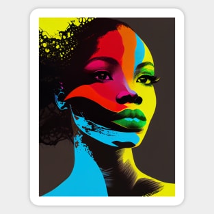 Abstract pop art style woman portrait Sticker